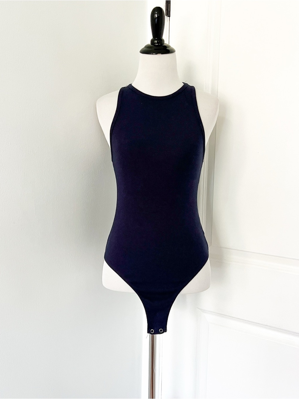 Favorite Daughter Ribbed Navy High-Neck Bodysuit - Size medium